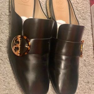 Tory Burch Sidney  backless Loafer box calf 7.5